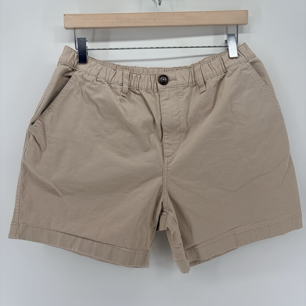 Chubbies Shorts Sz L  Khaki Brown 5.5 inseam Elastic Waist Cotton Corpcore